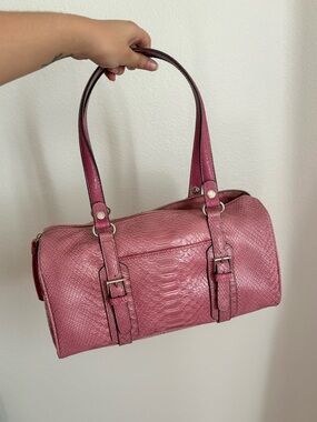 Liz Claiborne Retro Pink Faux Crocodile Embossed Purse